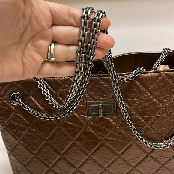 CHANEL Bronze Distressed Calfskin Bag - Picture 4 of 17